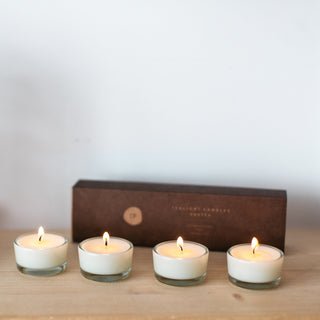 4 degančios Candle Family  arbatinės sojų vaško žvakės